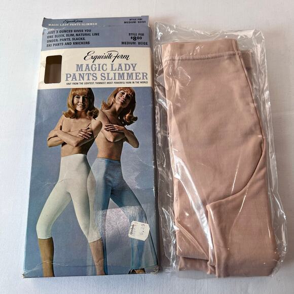 Exquisite form Vintage Magic Lady Pants Slimmer Size Medium Beige Shapewear - Picture 1 of 6